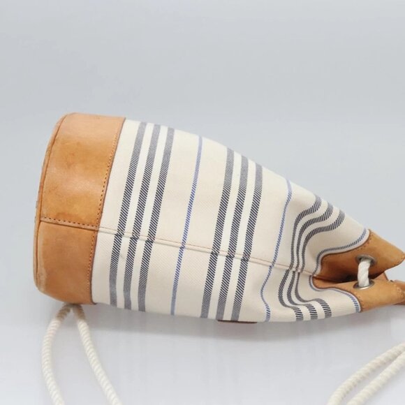 BURBERRY Backpack Canvas White Brown Auth th5698 - Picture 4 of 16